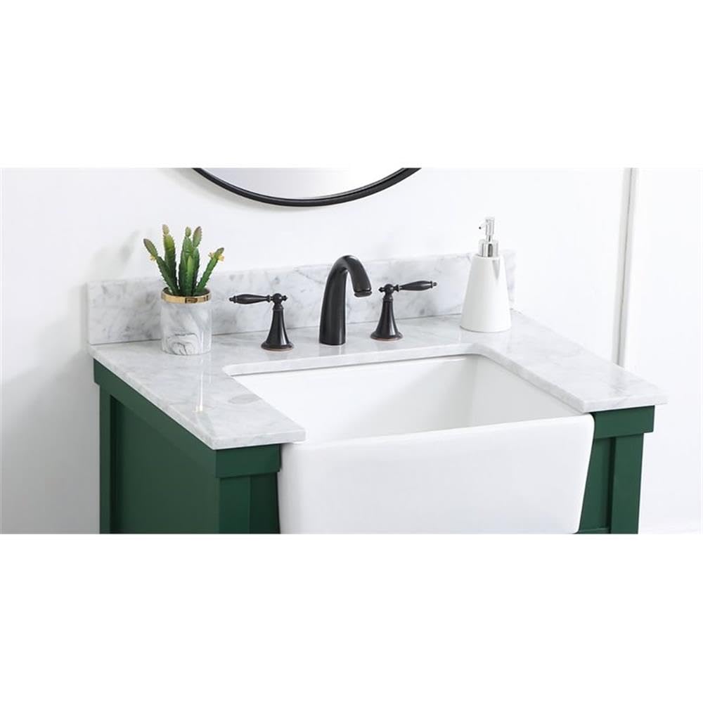 Angle. Elegant Kitchen and Bath - 32 inch backsplash in carrara white - Carrara White.