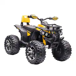 Aosom - 12V Kids 4 Wheeler, Ride on ATV with Music, Realistic Headlights, Wide Wheels, Electric Quad Car