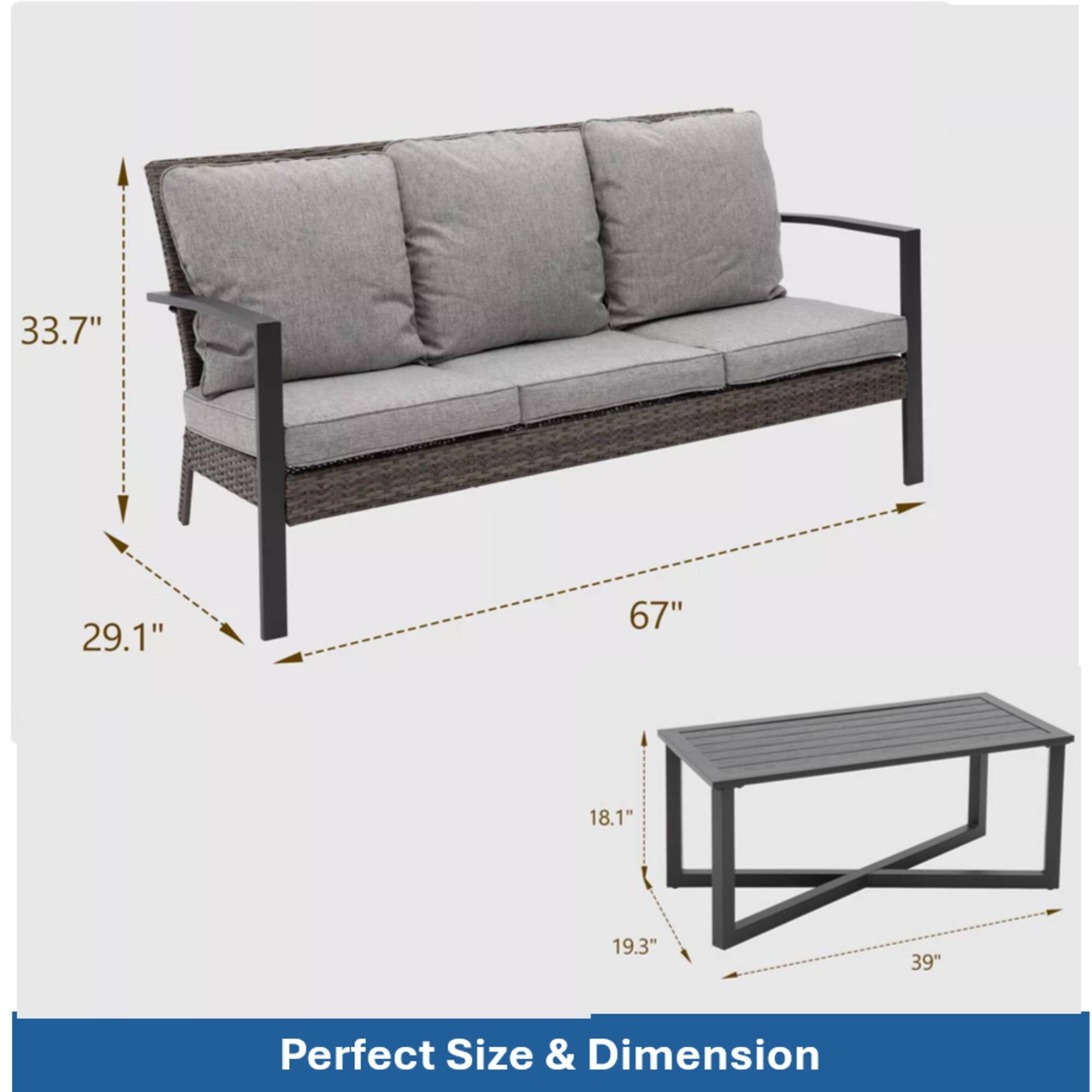 33.7" 29.1" 67" 18.1" 19.3" 39"  
Perfect Size & Dimension