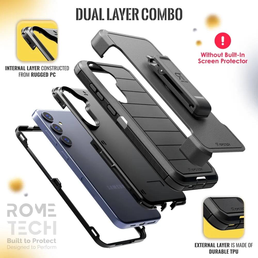 DUAL LAYER COMBO

INTERNAL LAYER CONSTRUCTED FROM RUGGED PC

EXTERNAL LAYER IS MADE OF DURABLE TPU

Without Built-In Screen Protector

ROME TECH
Built to Protect
Designed to Perform