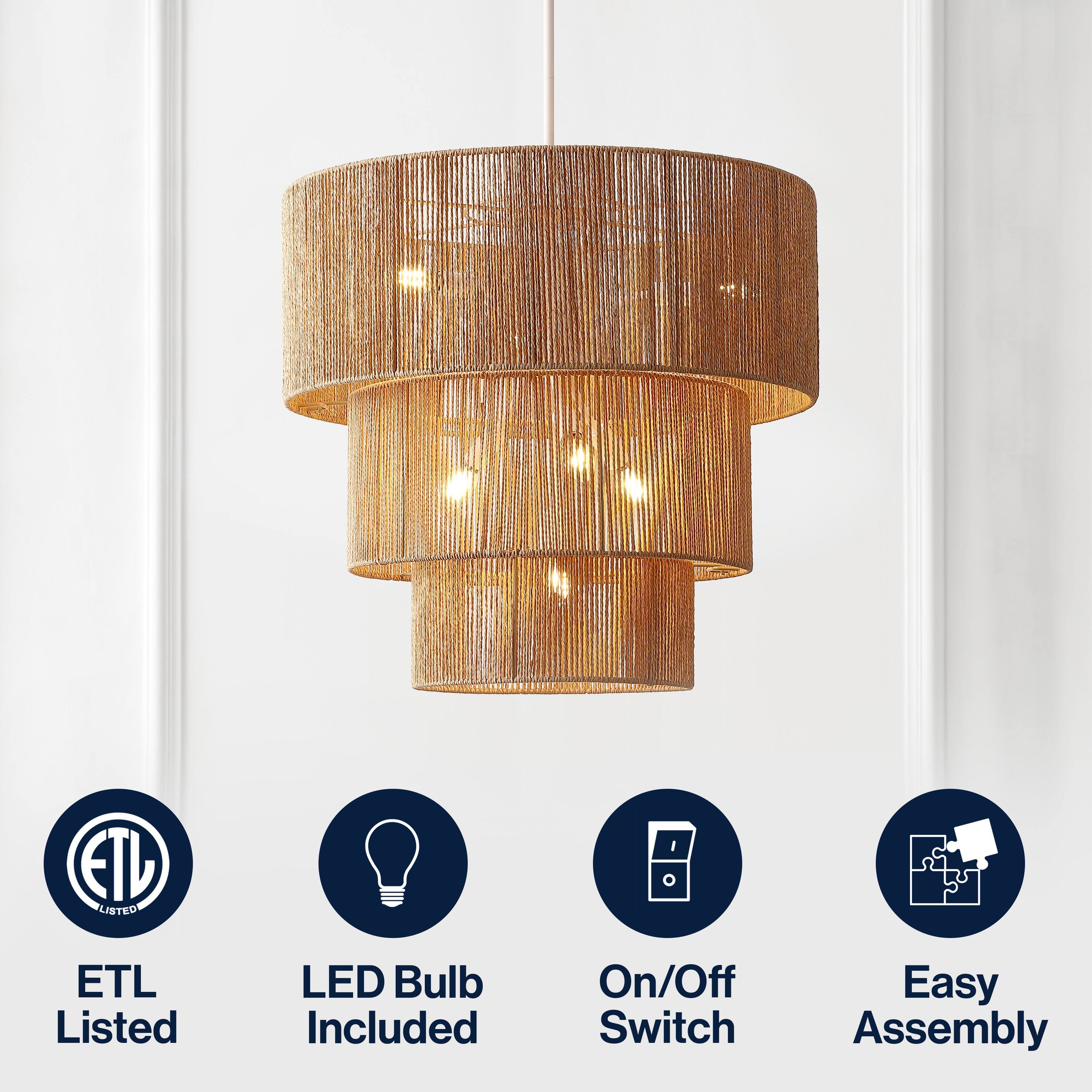 ETL Listed  
LED Bulb Included  
On/Off Switch  
Easy Assembly