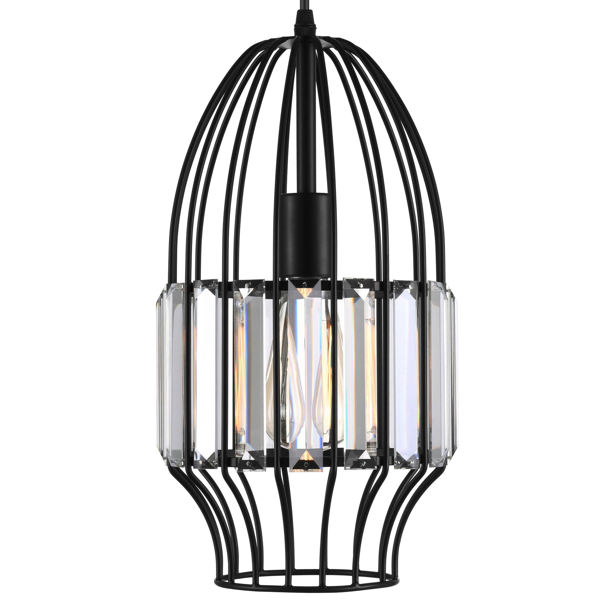 Angle. CWI Lighting - Alethia 1 Light Down Mini Pendant With Black Finish - Black.
