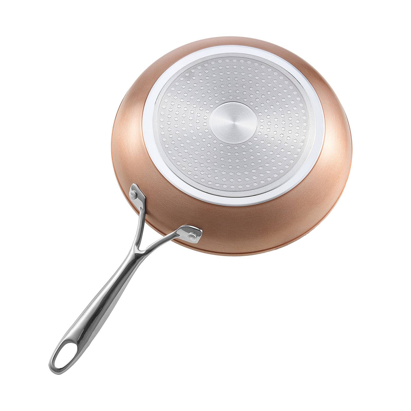 Alt View 5. VEVOR - 3-Piece Nonstick Aluminum Frying Pan Set (8, 10, 12 in), Ceramic Coated Skillets with Heat-Resistant Handles - Gray.