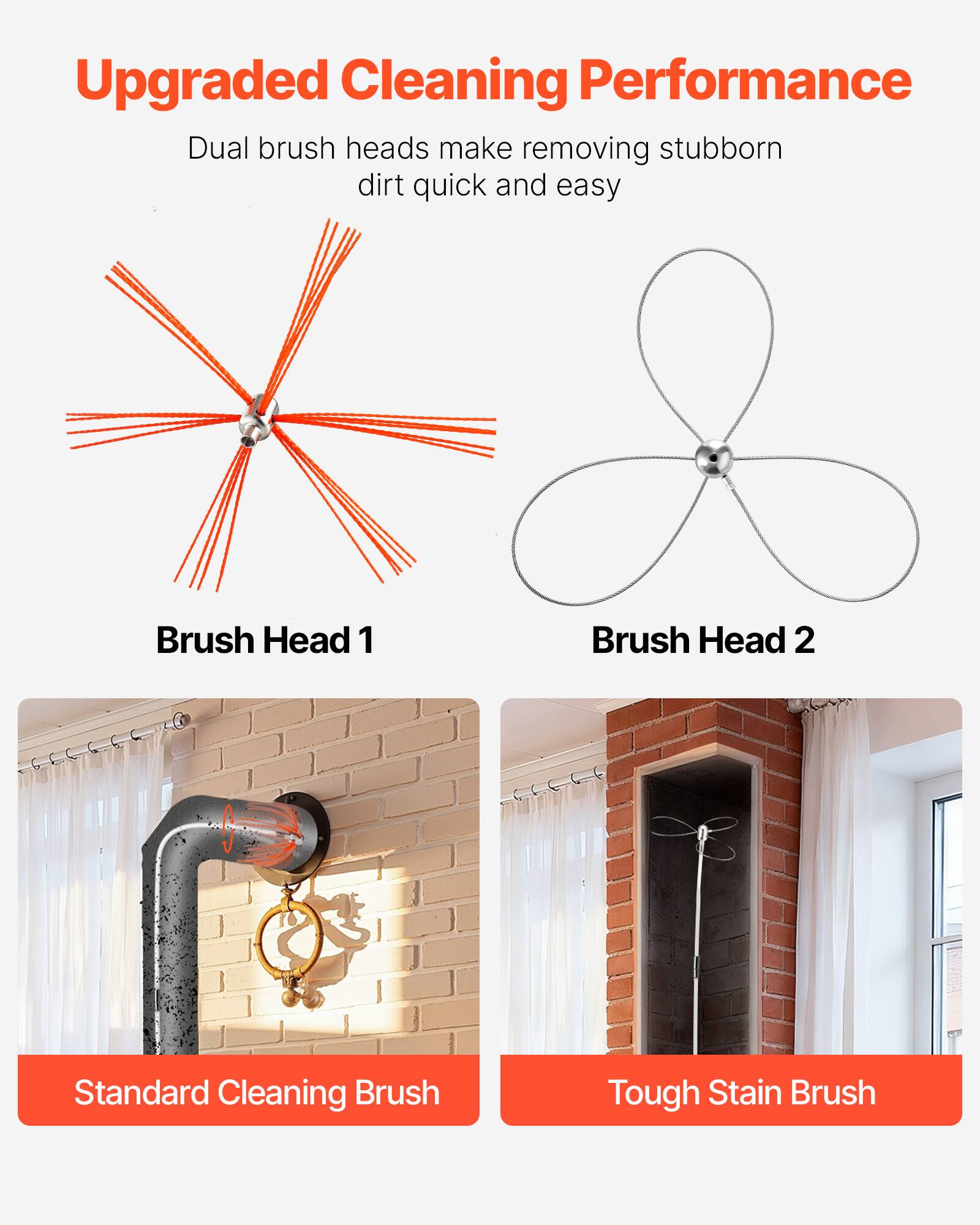 Upgraded Cleaning Performance

Dual brush heads make removing stubborn dirt quick and easy

Brush Head 1

Brush Head 2

Standard Cleaning Brush

Tough Stain Brush