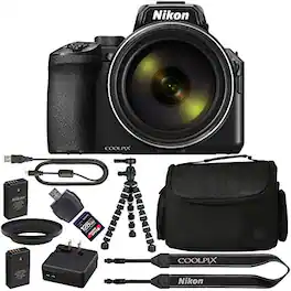 Bundle - Nikon - COOLPIX P950 Digital Camera with 83x Optical Zoom and 4K - Black