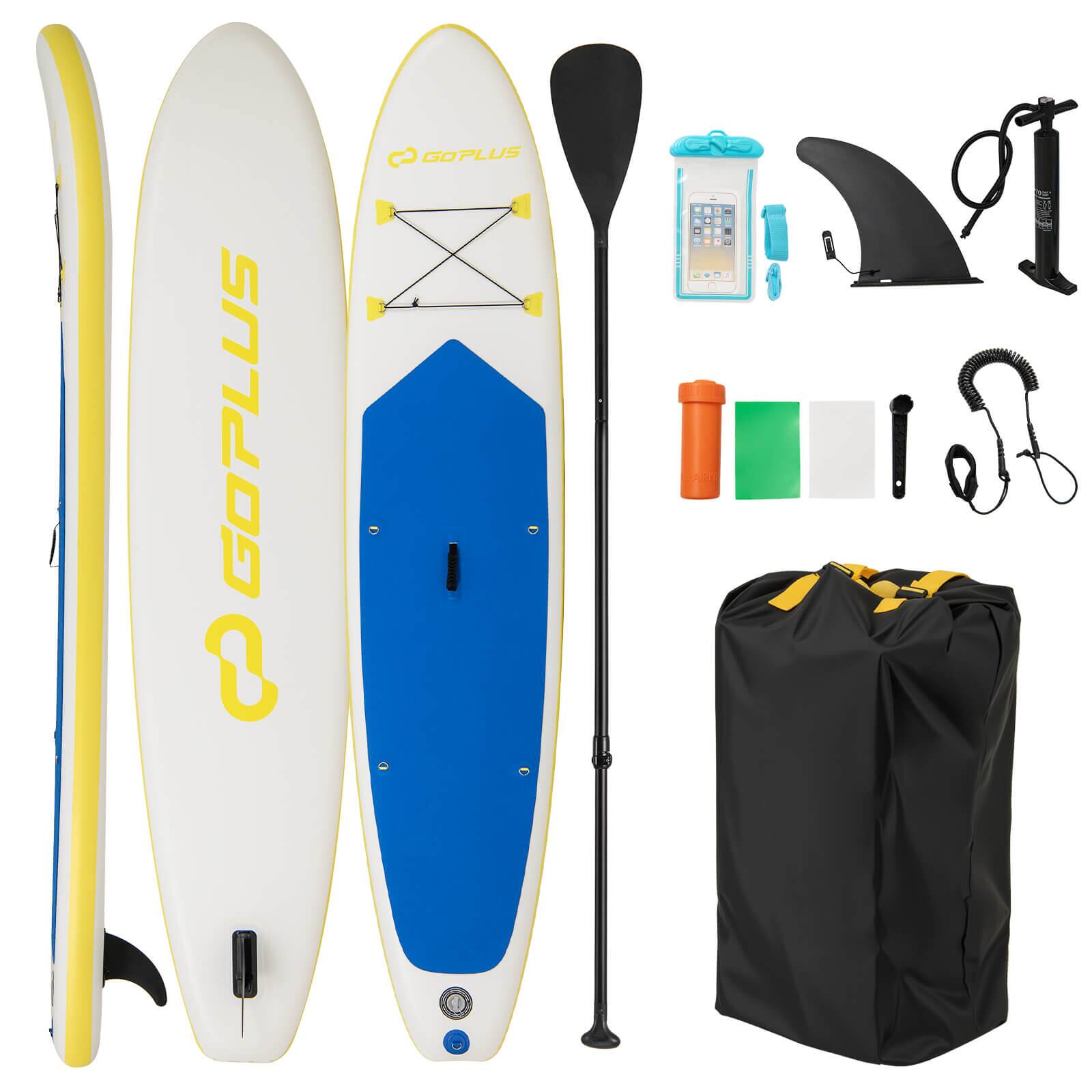 Costway - 11' Inflatable Stand Up Paddle Board whth Accessories Paddle Hand Pump Repair Kit - Multi-color