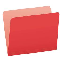 Tops Business Forms - Colored File Folders, Straight Tabs, Letter Size, Red/Light Red, 100/Box