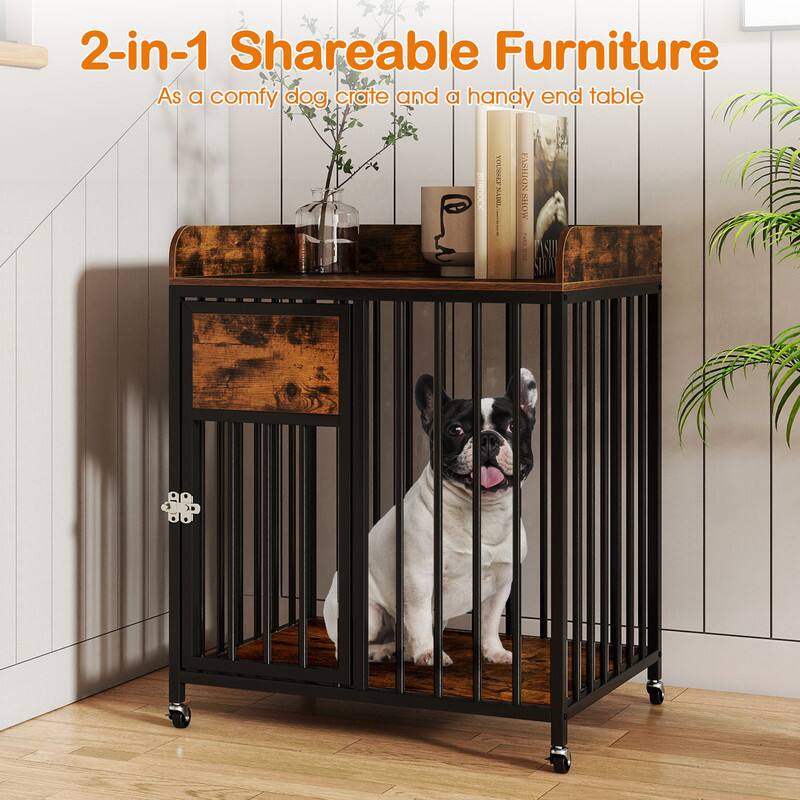 2-in-1 Shareable Furniture  
As a comfy dog crate and a handy end table