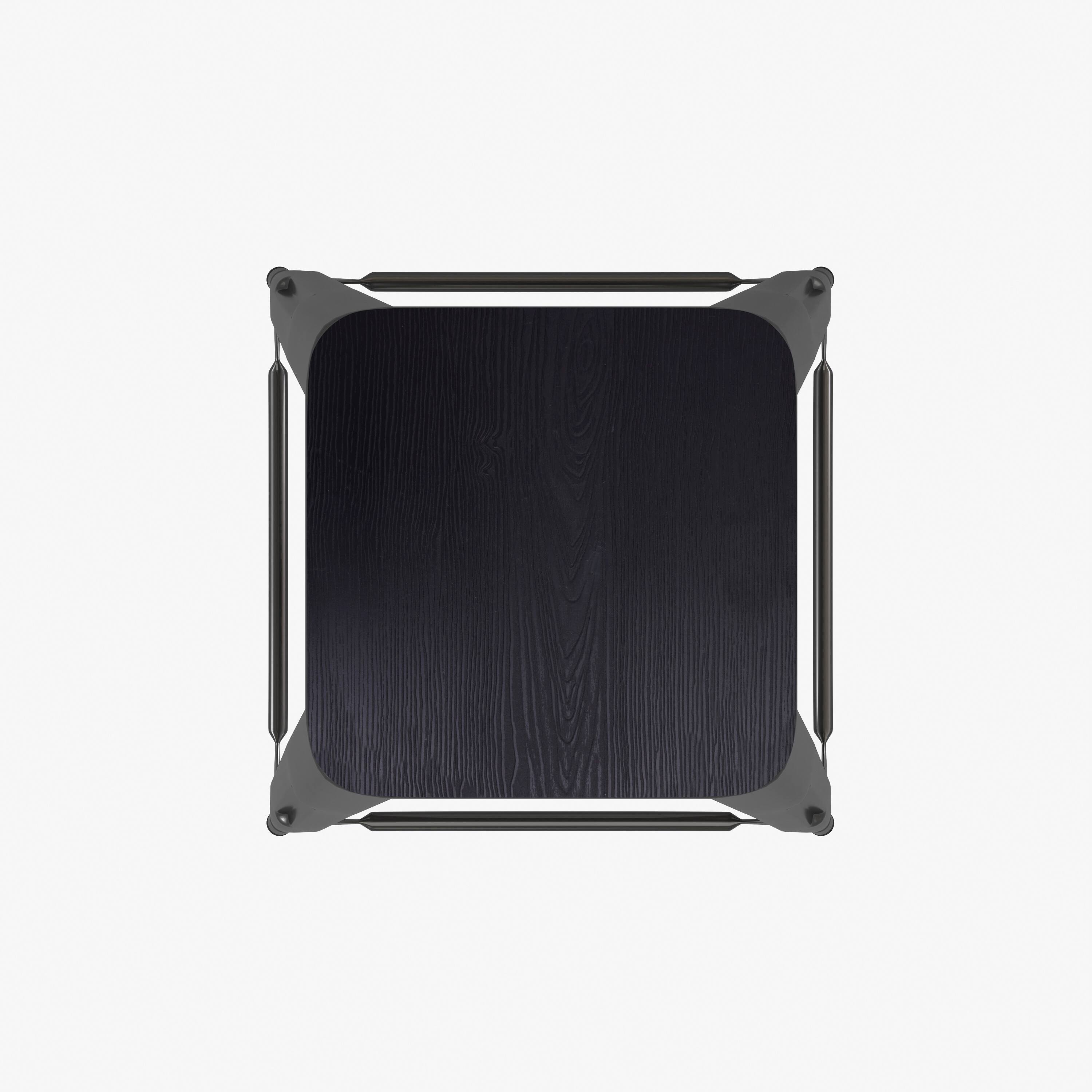 Alt View 9. Emma + Oliver - Kam Backless Metal Indoor-Outdoor Stool with All-Weather Polystyrene Seat - Black Seat/Black Frame.