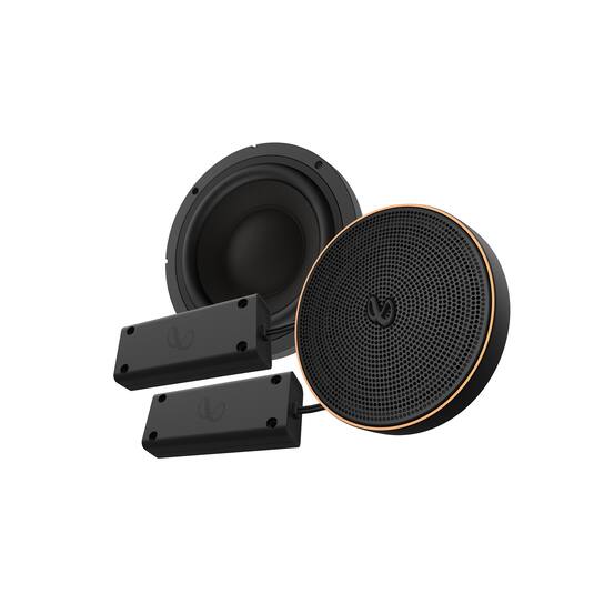 Left. Infinity - INFINITY KAPPA303S 3” car audio midrange   w/bandpass crossover enclosure - Black.