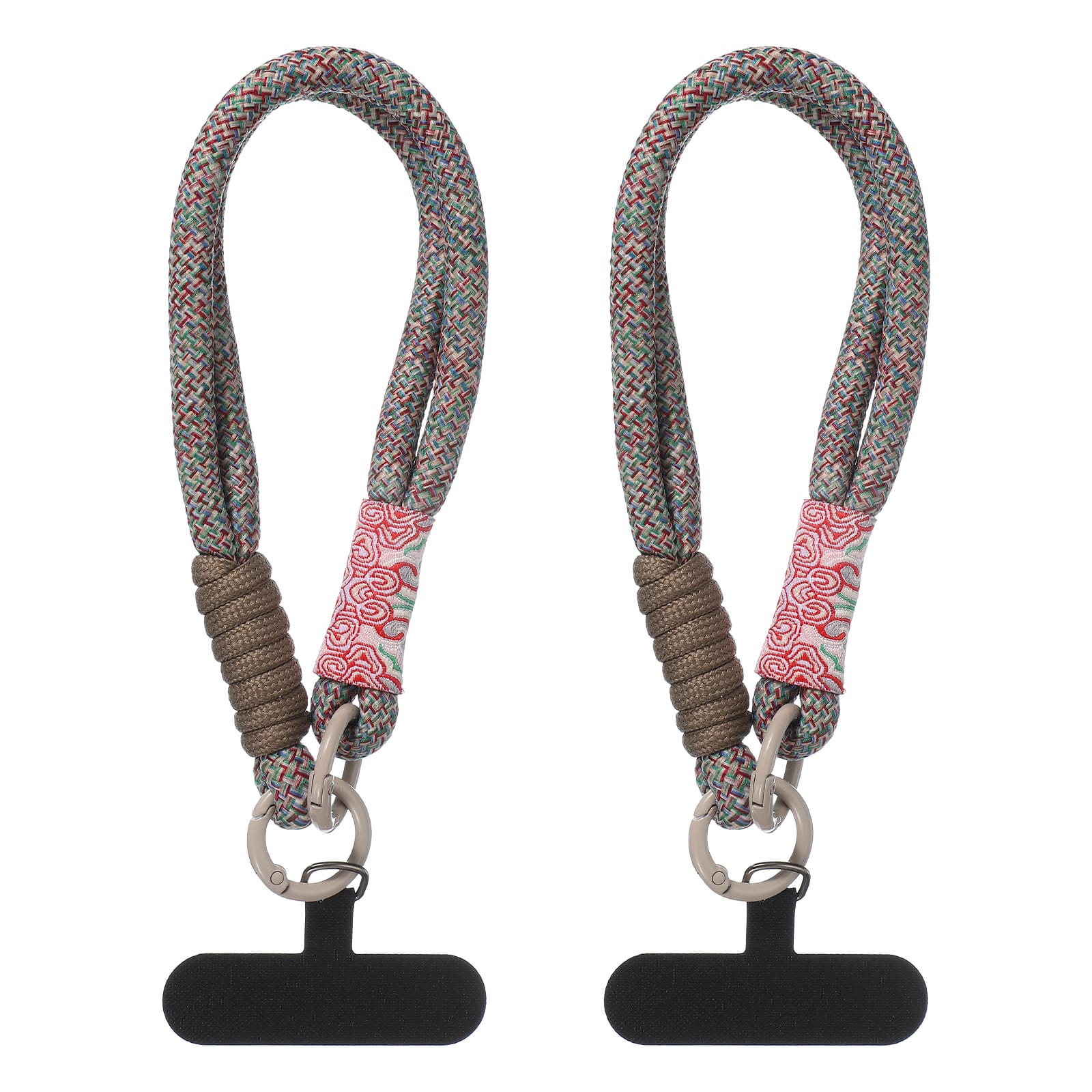 Front. Unique Bargains - 2pcs Universal Phone Wrist Lanyard Hand Strap Anti Theft Strap with Pads - Gray.
