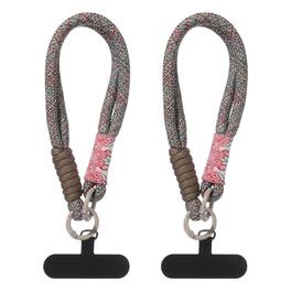 Unique Bargains - 2pcs Universal Phone Wrist Lanyard Hand Strap Anti Theft Strap with Pads - Gray