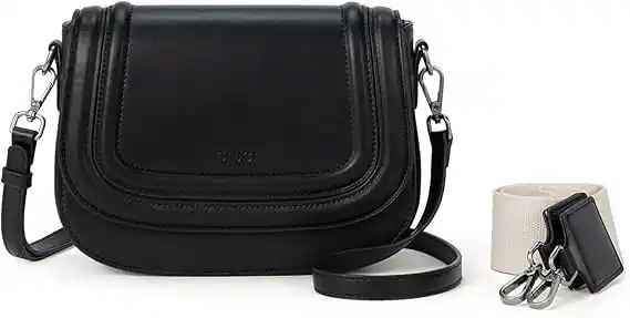 Front. Vulpecula Spade - Small Purses for Women Trendy,Vegan leather Shoulder Bag Crossbody Bags for Women With 2 Shoulder Straps - Black.