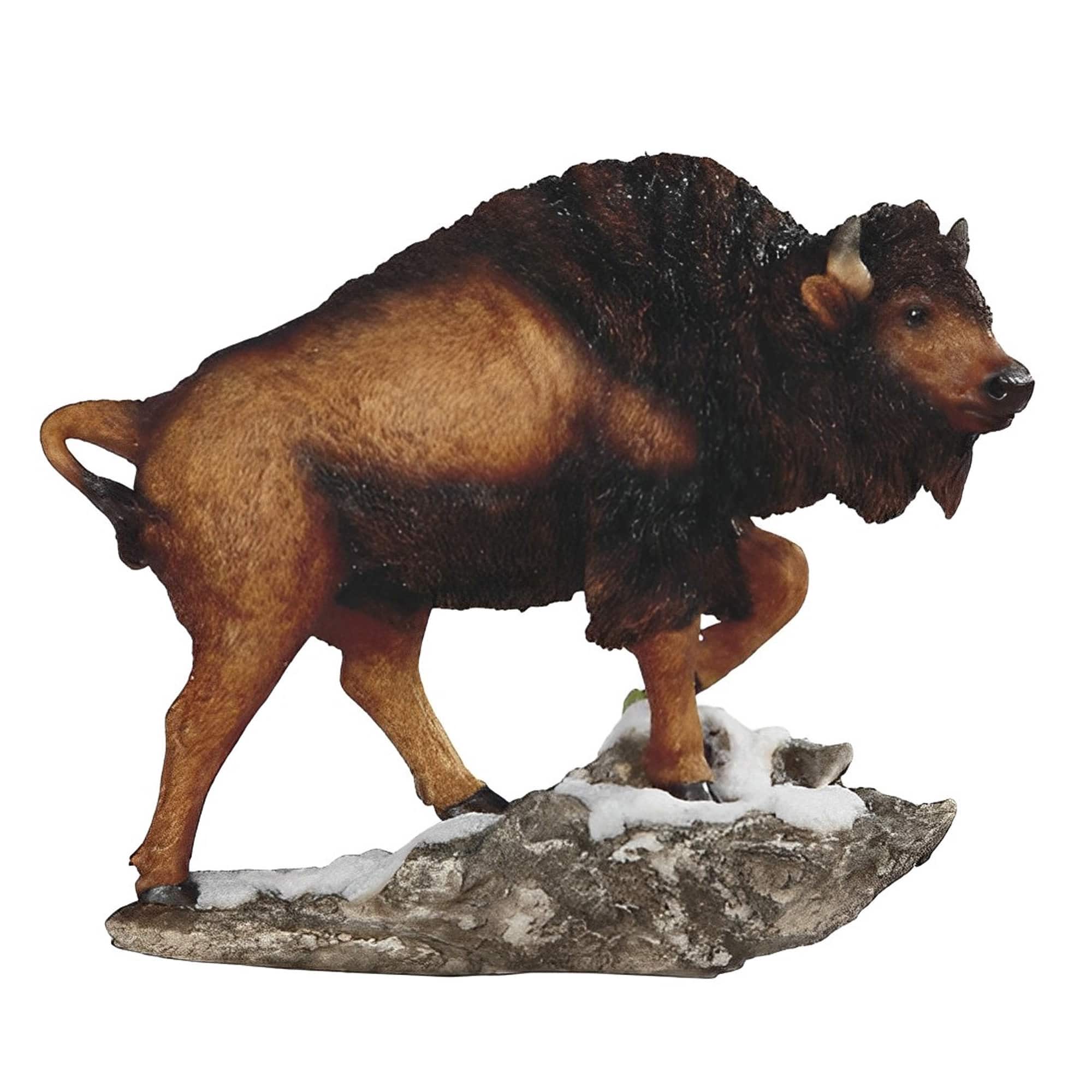 FC Design - 9"W Collection Buffalo in Snow Figurine Statue Office Desk Tabletop Home Decor Gift - Multi-Color