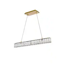 Elegant Lighting - Monroe 31 inch LED linear pendant in - Gold