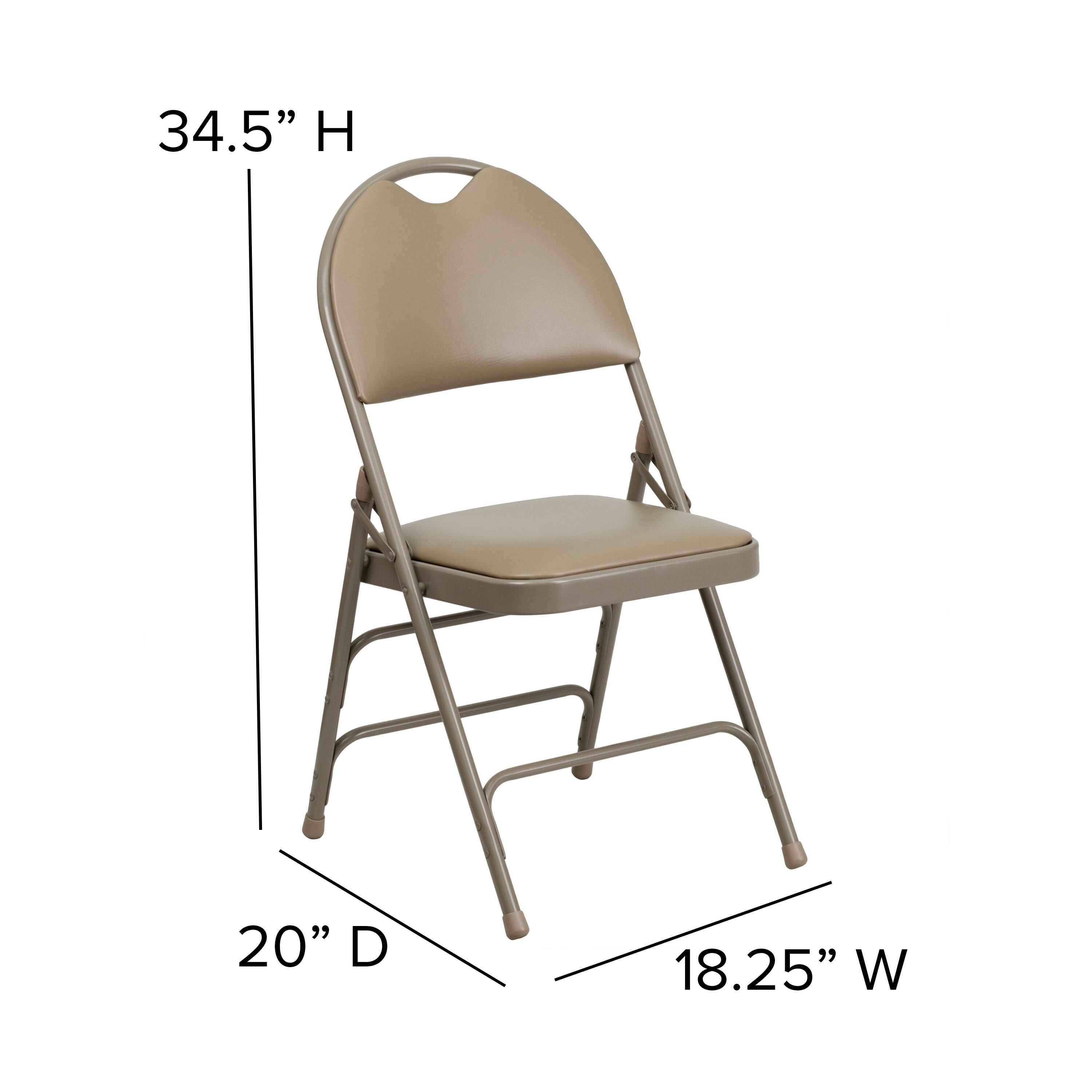 34.5" H  
20" D  
18.25" W
