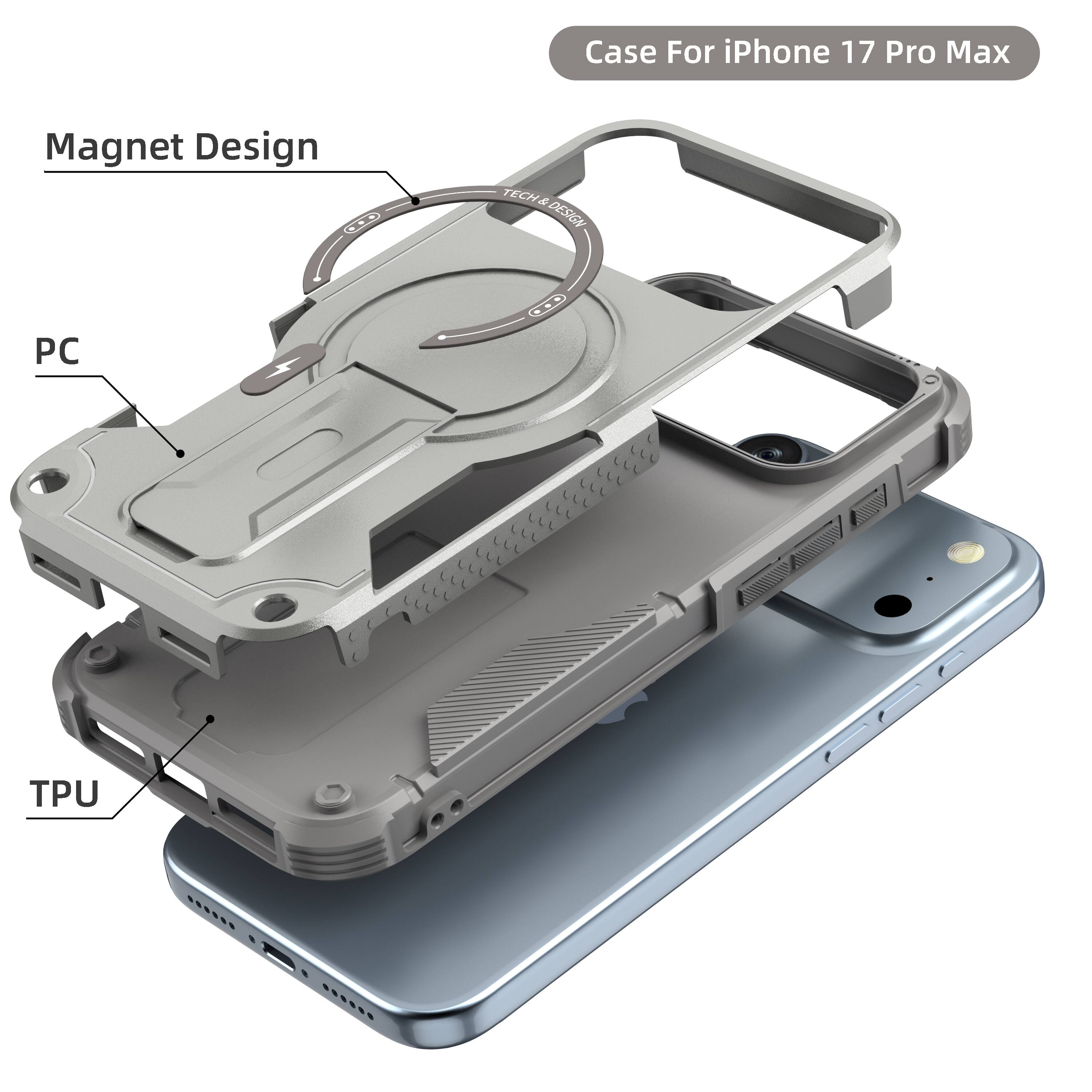 Case For iPhone 17 Pro Max  
Magnet Design  
PC  
TPU