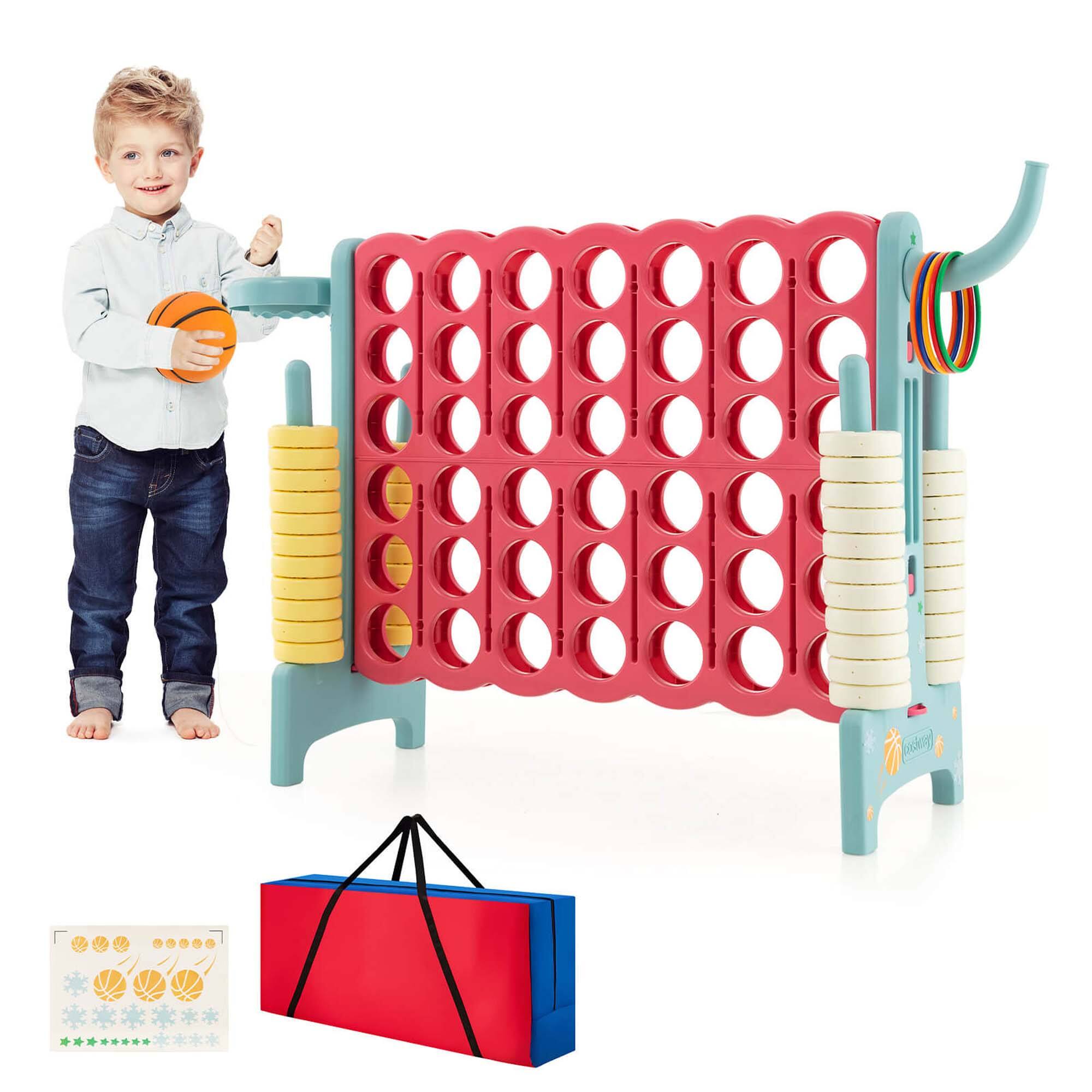 Costway - Jumbo 4-to-Score 4 in A Row Giant Game Set with Carry Bag Stickers for Kids Adults - Red+Blue price history on PriceWatchPro
