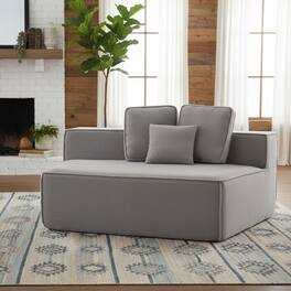 GOODSILO - Soft Modular Floor Sofa Chair with Wide Seat and Plush Back Cushions, Cozy Lounge Chair for Living Room - Gray