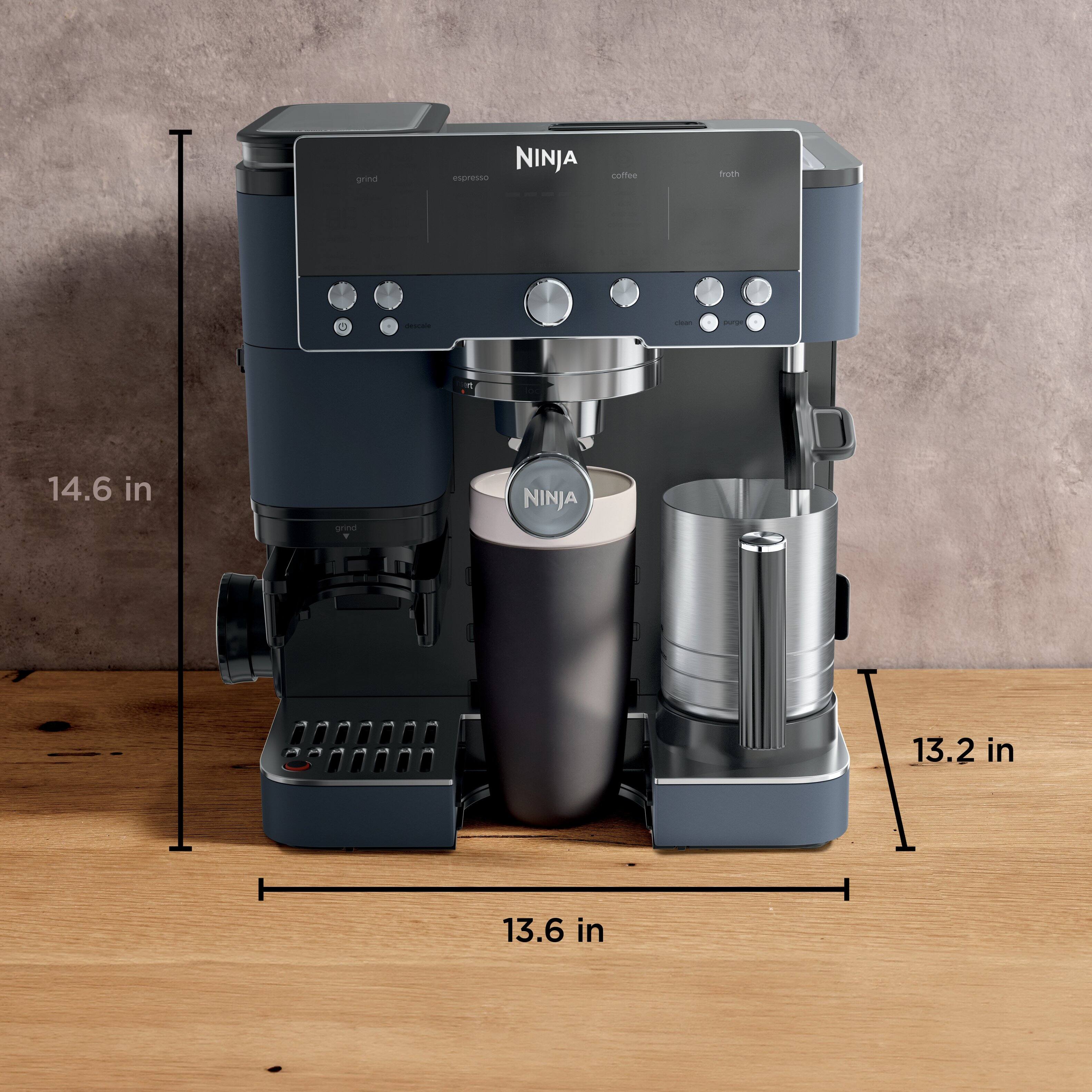 NINJA Pure coffee maker

Dimensions:
- Height: 14.6 in
- Width: 13.6 in
- Depth: 13.2 in