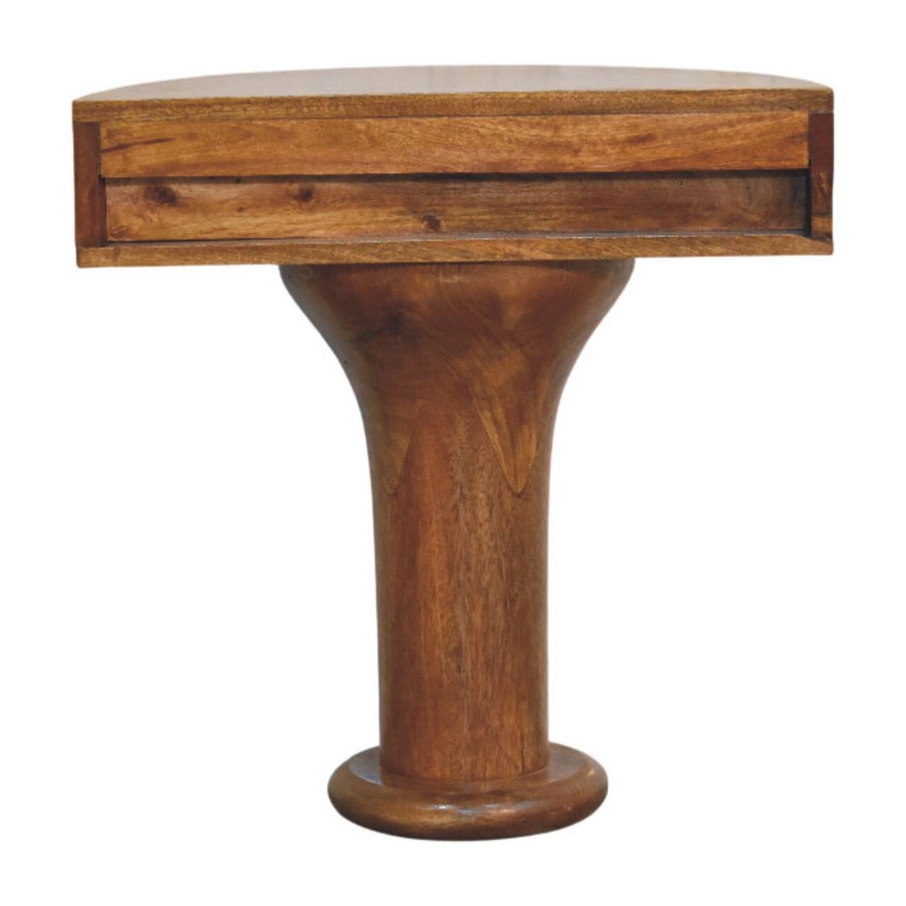 Alt View 6. Artisan Furniture - Artisan Furniture Solid Wood Pedestal Curved Bedside, Brown - Brown.