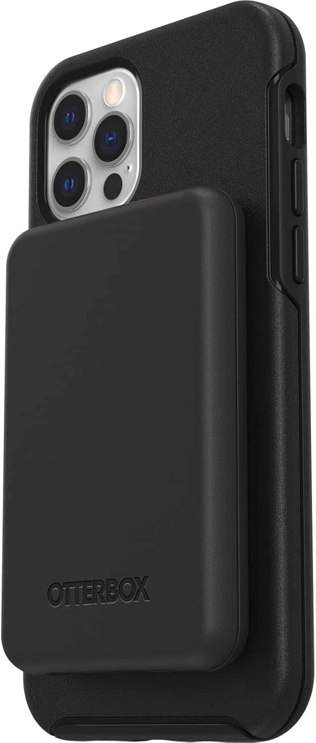 Angle. OtterBox - OtterBox Wireless Power Bank for MagSafe, 3k mAh | Color: Black - Black.