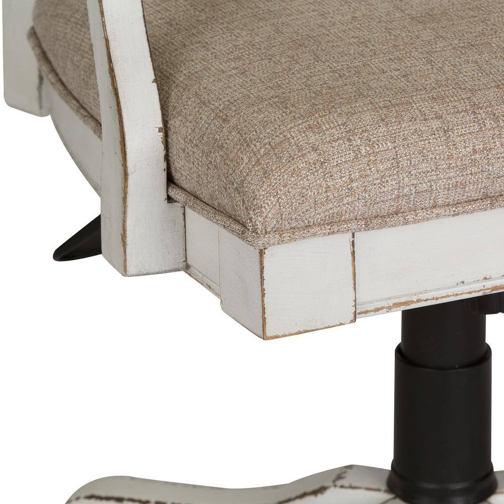 Alt View 3. Liberty Furniture Industries - Magnolia Manor Jr Executive Desk Chair in Antique White - White.