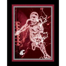 Fan Creations - Washington State Cougars 12'' x 16'' Framed Neon Player Print - Black