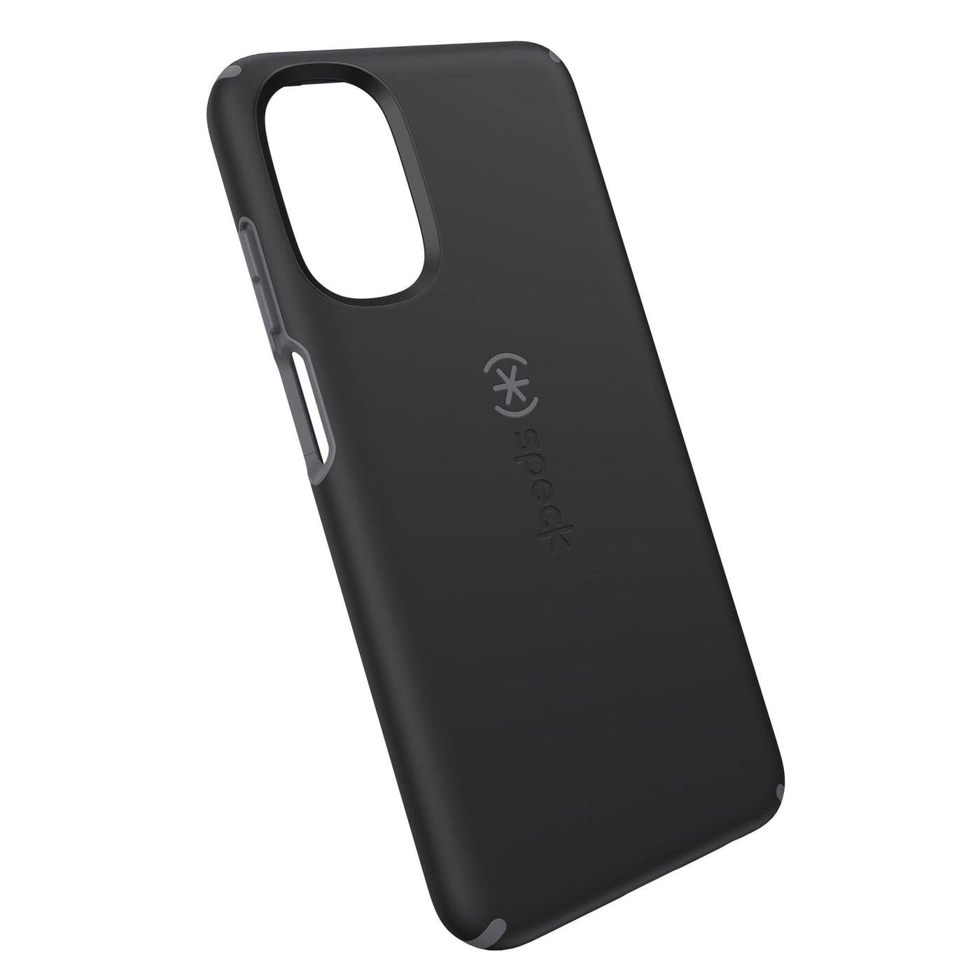 Front. Speck - Speck ImpactHero Black Case - Moto g 5G - Black/Slate Grey.
