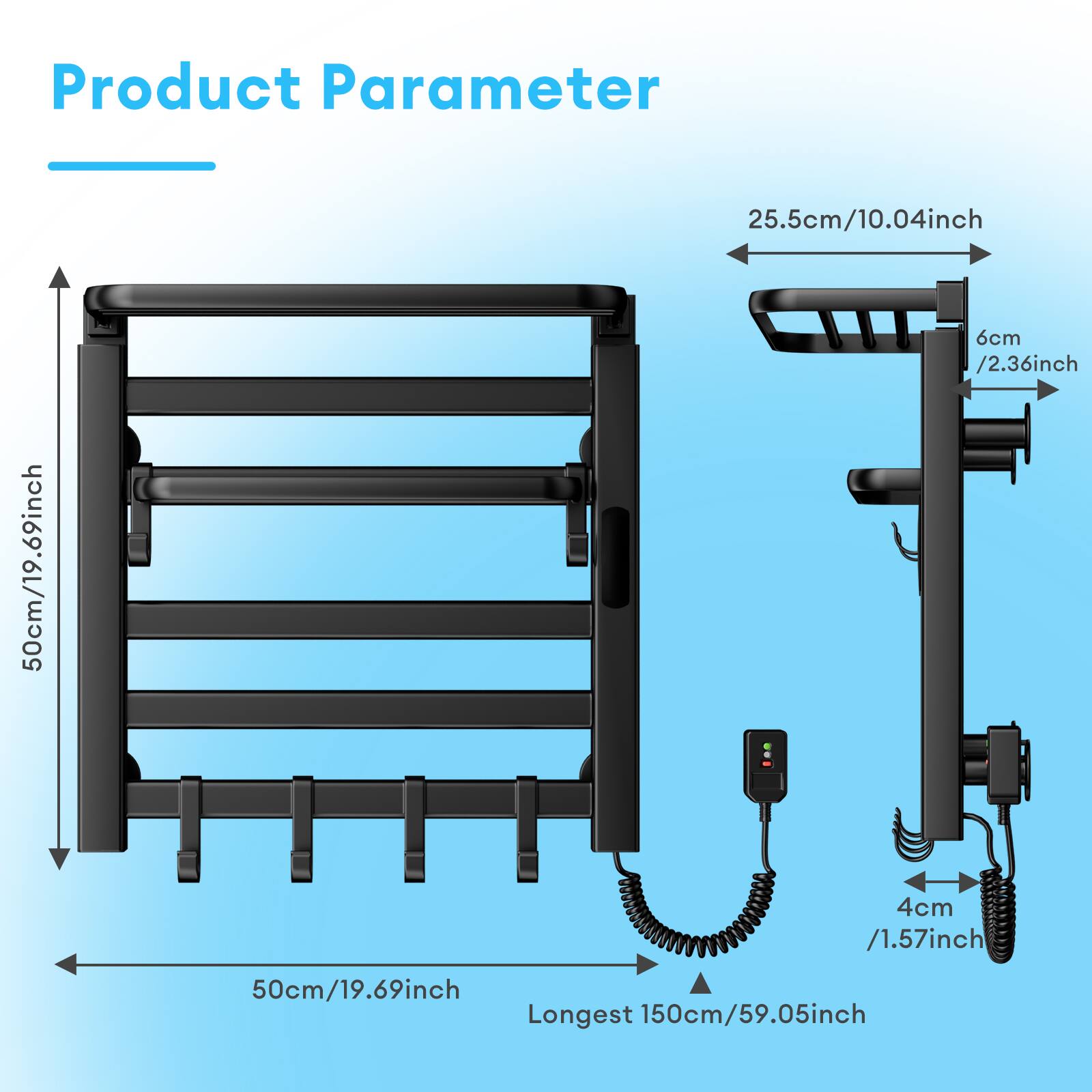Product Parameter

- 25.5cm / 10.04 inch
- 50cm / 19.69 inch
- 6cm / 2.36 inch
- 4cm / 1.57 inch
- Longest 150cm / 59.05 inch