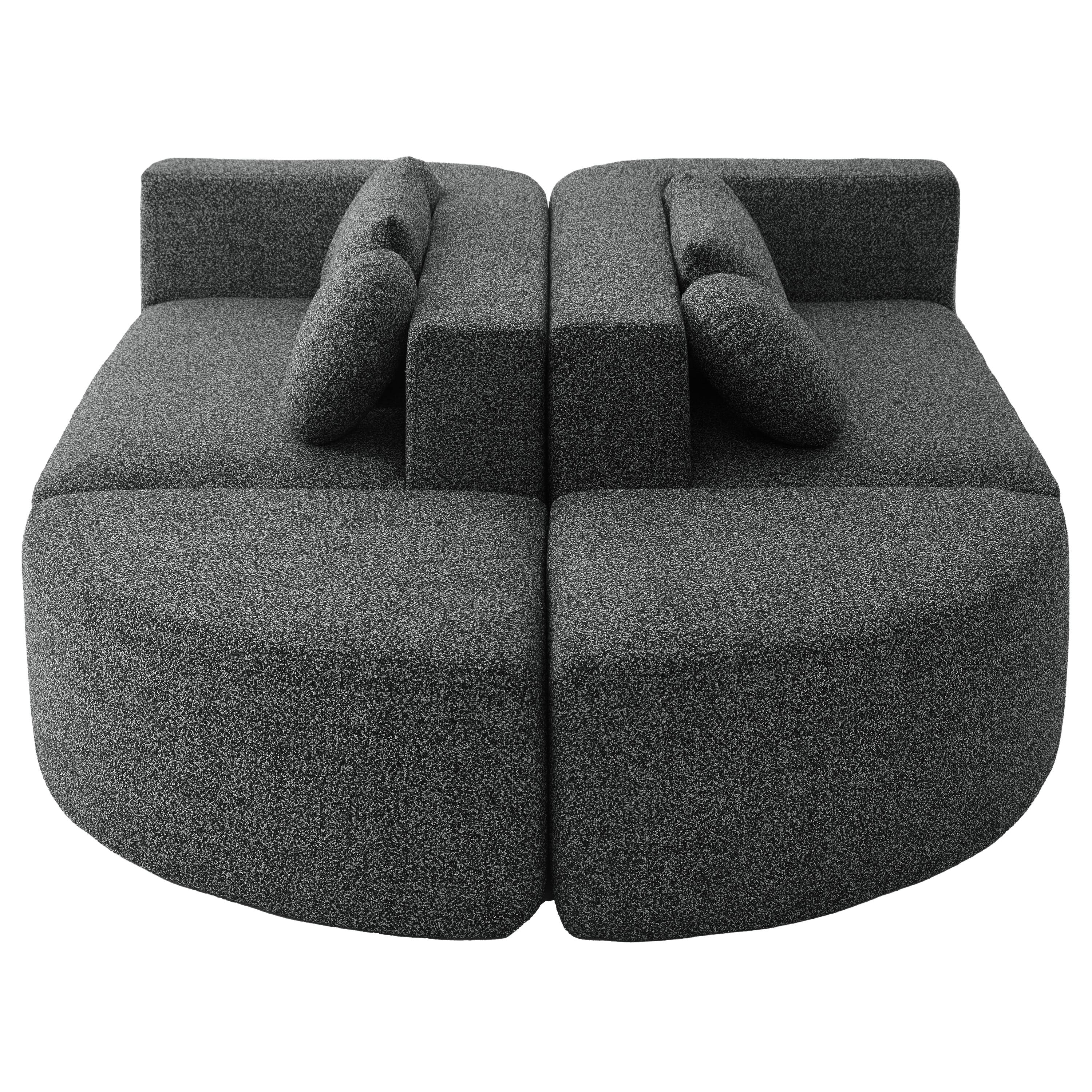 Alt View 1. Whisen - Modular Sectional Sofa Boneless Couch Sofa Bed Compression Sofa for Living Room - Black.