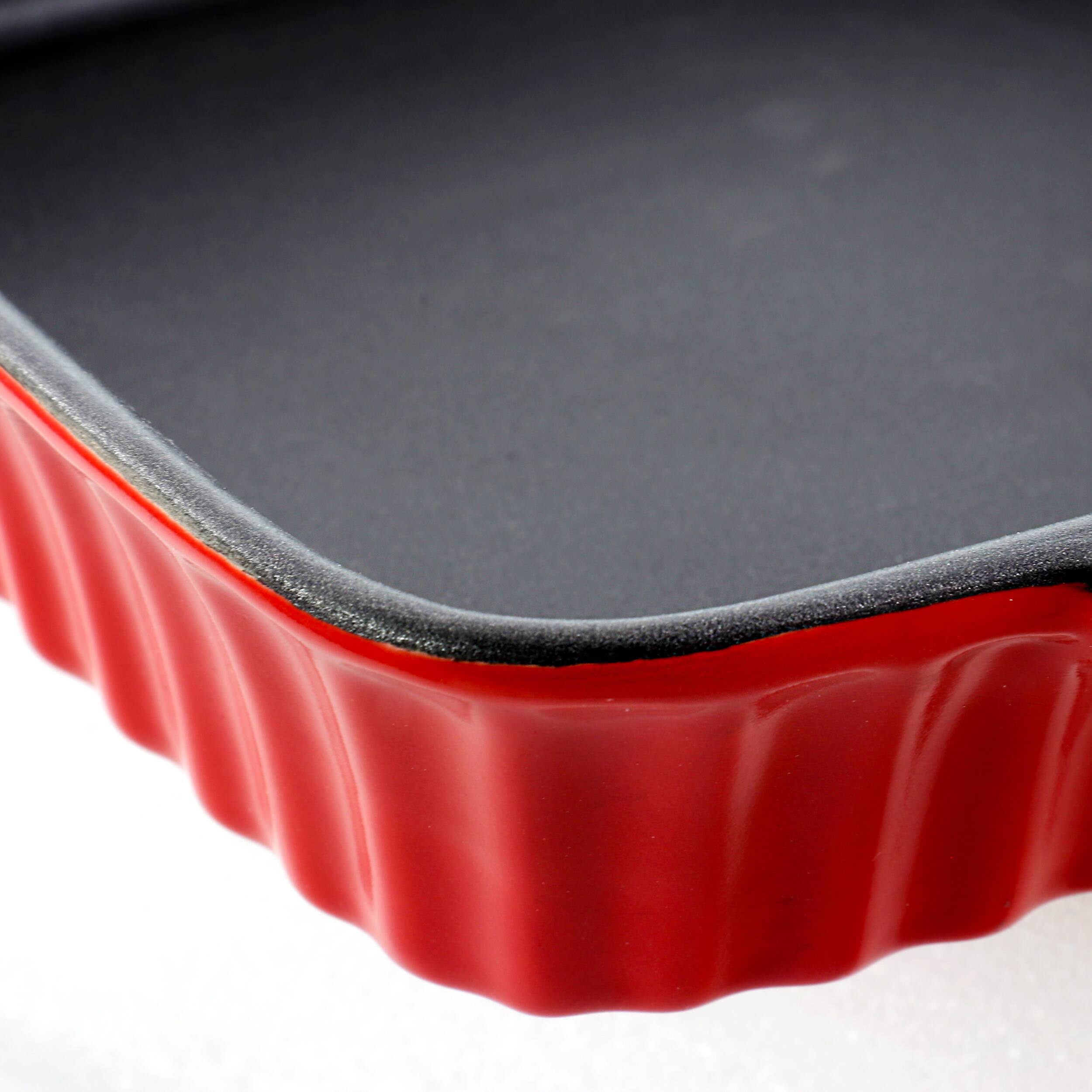 Alt View 2. Crockpot - Crock-Pot Denhoff 8 in. Non-Stick Ribbed Casserole in Red - Red.