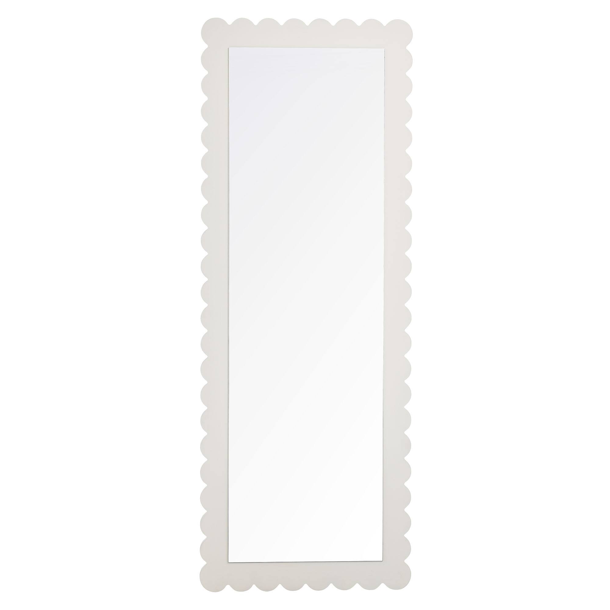 Alt View 3. Modway - Emmeline Scalloped Rectangle Floor Mirror by Modway - White.