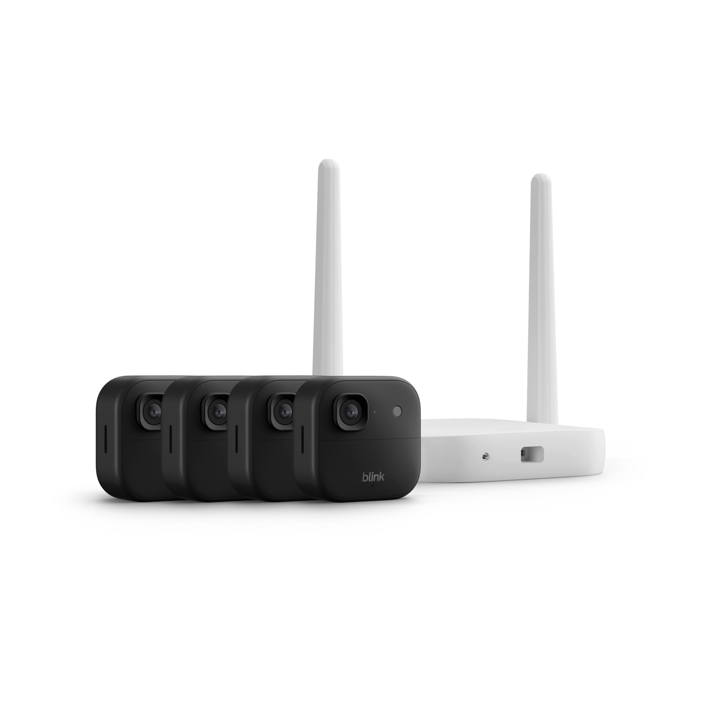 Front. Blink - Blink Outdoor 2K XR+ (newest model), extended range, Night Vision, two-way audio, 4 camera system - White.