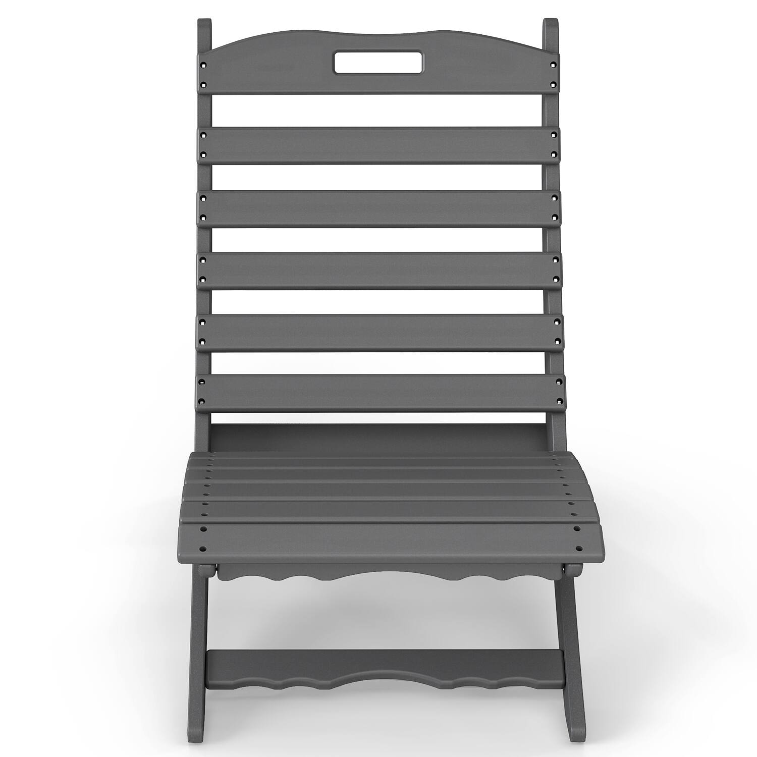 Left. FODINGHILL - Folding Xavier Wave Chairs , Portable HDPE Adirondack Chairs, All-Weather Outdoor Chairs - Grey.