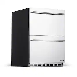 NewAir - 20-Bottle or 80-Can Dual Drawer Wine Refrigerator - Stainless Steel