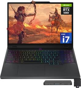 Lenovo - Legion 5 15.1" Gaming, Intel i7-14700HX, RTX 5060 , 32GB DDR5, 2TB SSD,Win 11, 512GB Docking Station Set - Black