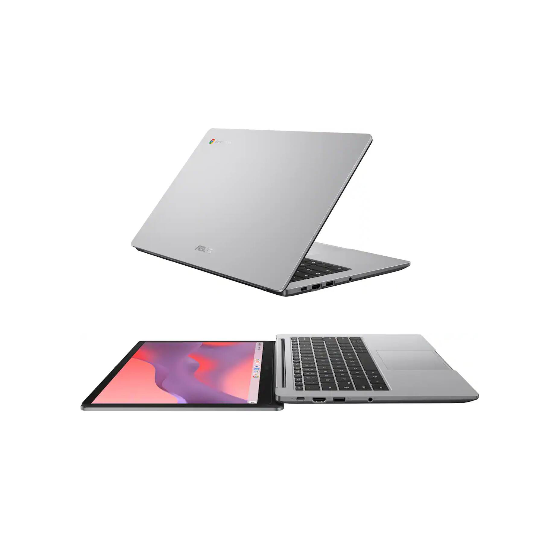 Alt View 7. ASUS - ASUS CX14 Chromebook 14.0" IPS FHD (Celeron N4500,4GB RAM, 64GB SSD, Chrome OS)w/USB Hub - Misty Grey.