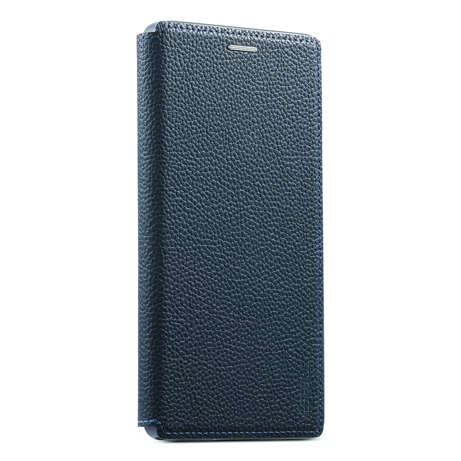 Back. Dteck - Ultra-Thin Faux Leather Card Slot Case for Google Pixel 10 Pro XL,Wireless Charging,Flip Card Pocket Phone Cover - Blue.