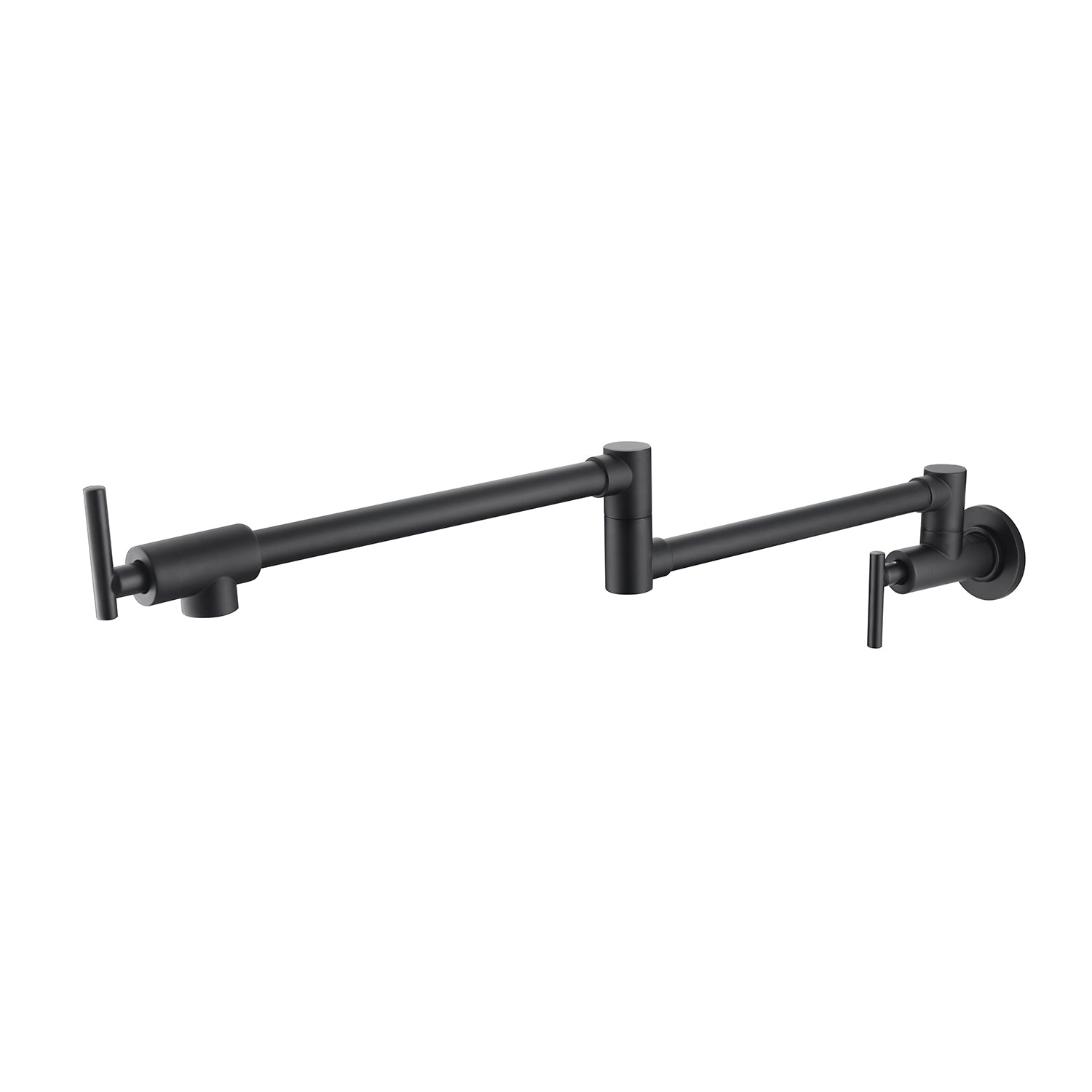 Alt View 9. Boyel Living - Matte Black Wall Mounted Pot Filler Double Handle Kitchen Faucet Folding Drip Free - Matte Black.