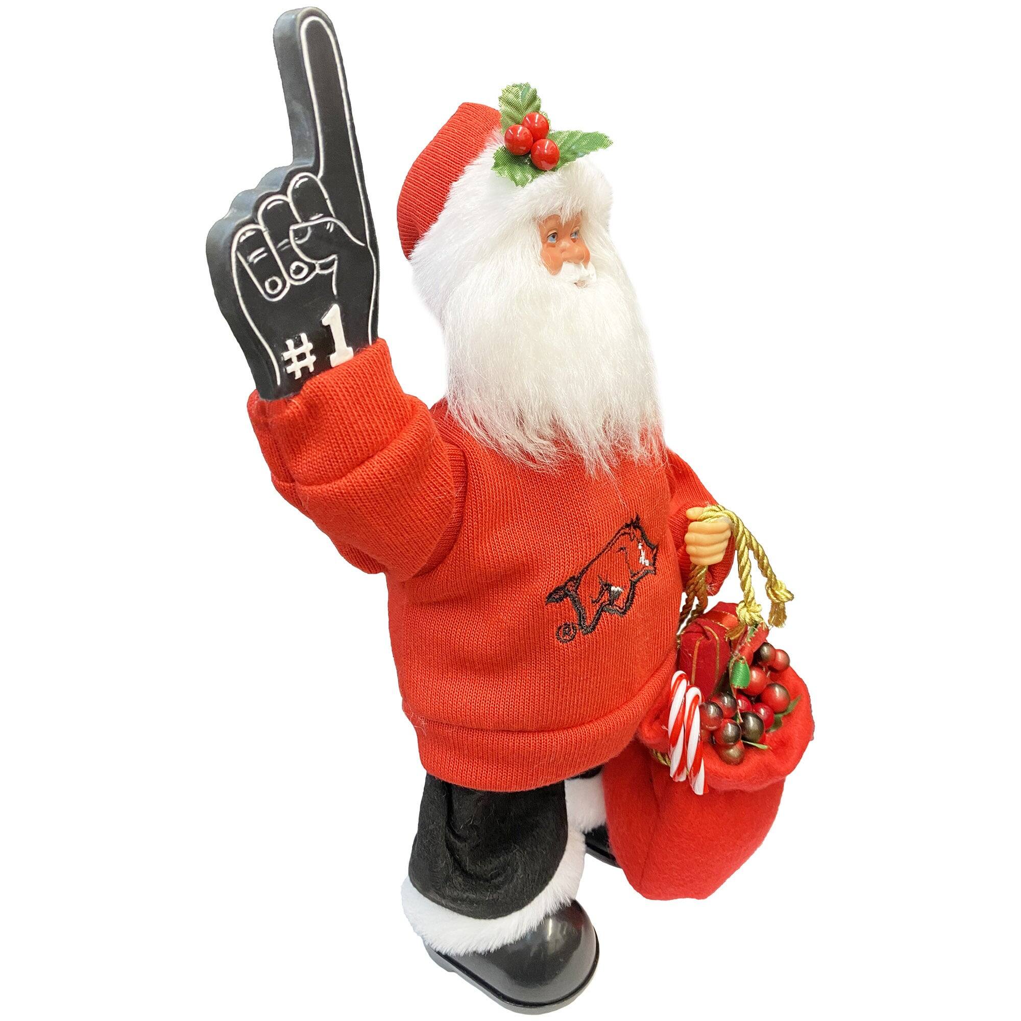 Alt View 3. Santa's Workshop - Arkansas Razorbacks 12" Animated Musical Santa - Red.