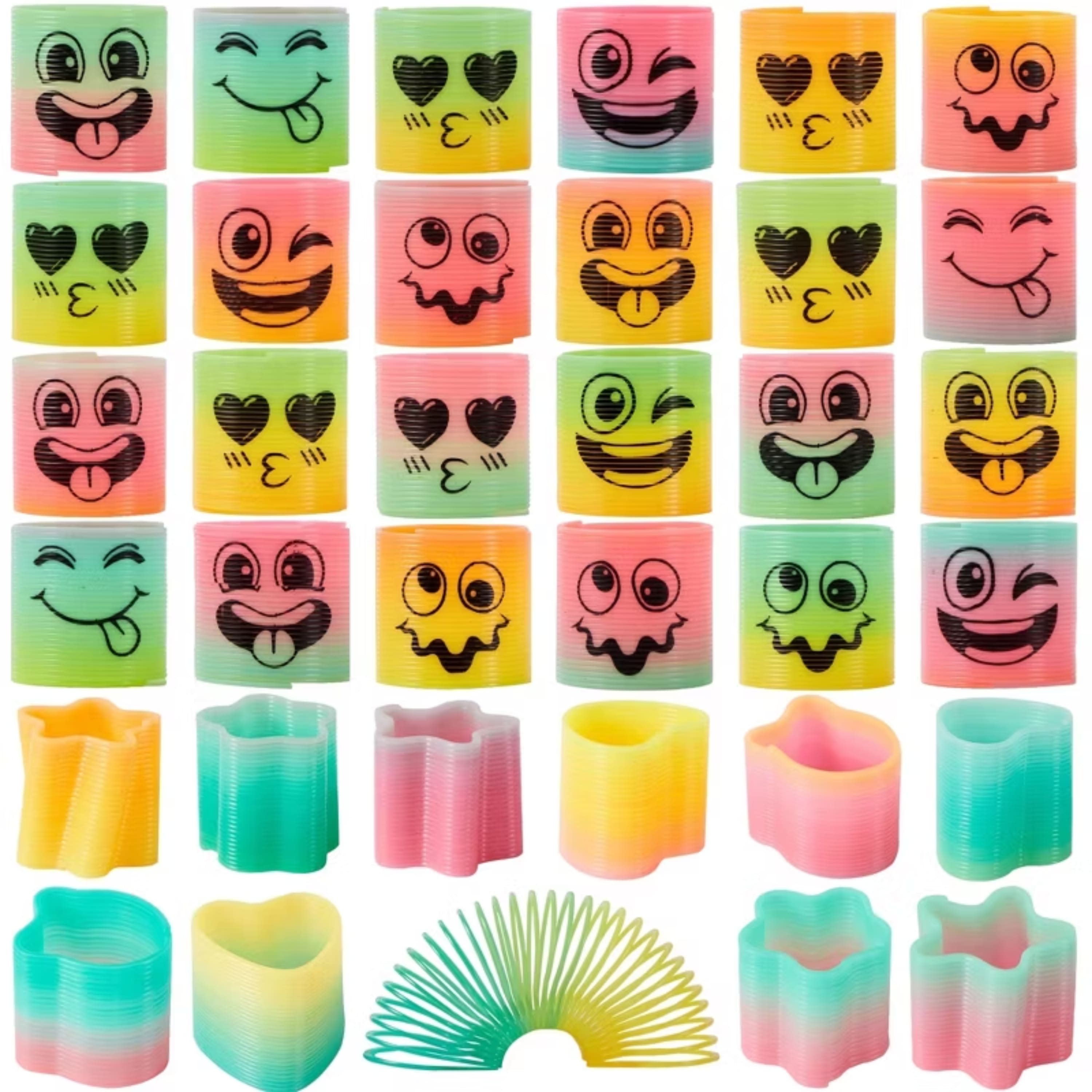 Joyfy - 30 Pcs Party Favors for Kids Mini Spring Toys Plastic Coil Rainbow Slinky Toy Party Supplies for Birthday - colorful
