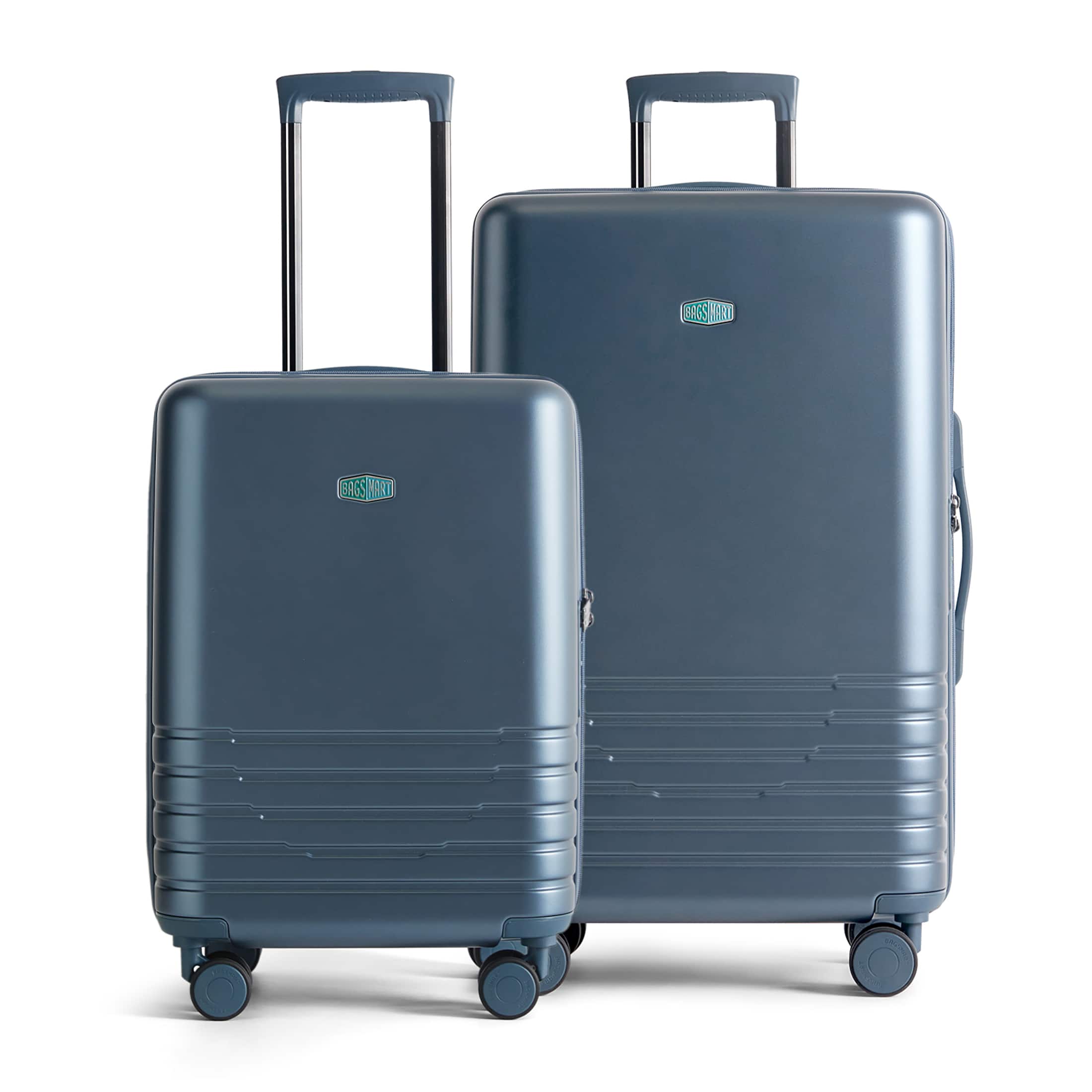 Bagsmart - Adventure Seeker Kit Luggage Set, 2-Piece Expandable Hardside Suitcases with Spinner Wheels & TSA Lock - Denim Blue