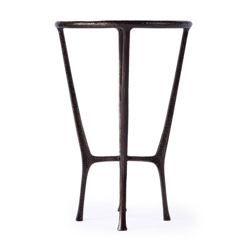 Angle. Butler Specialty - Lania Outdoor Marble Side Table - Bronze.