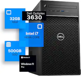 Dell - Refurbished Excellent - Precision 3630 Tower Desktop Computer , Intel i7-8700 3.4GHZ ,32GB DDR4 RAM , 500GB SSD , Windows 11 Pro - Black