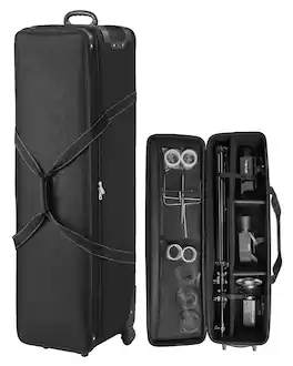 VEVOR - Studio Equipment Trolley Case, 51.57 x 14.37 x 14.96 in / 131 x 36.5 x 38 cm, Rolling Camera Bag - Black