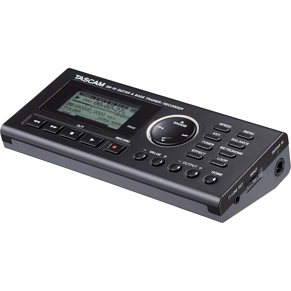 Left View: Tascam GB10 Guitar Trainer With Recorder