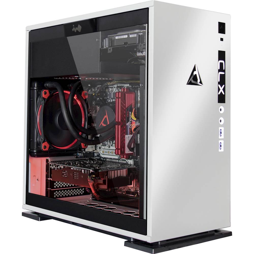CybertronPC - CLX Set Desktop - Intel Core i7-7740X - 16GB Memory - NVIDIA GeForce GTX 1070 - 240GB SSD + 2TB Hard Drive - White/Red - Larger Front