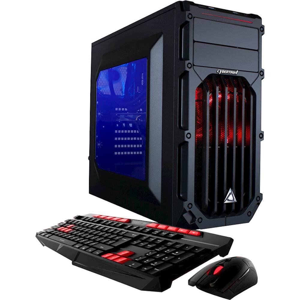 CybertronPC - Steel Desktop - Intel Core i7-7800X - 16GB Memory - NVIDIA GeForce GTX 1080 - 240GB SSD + 2TB Hard Drive - Black/Red - Larger Front