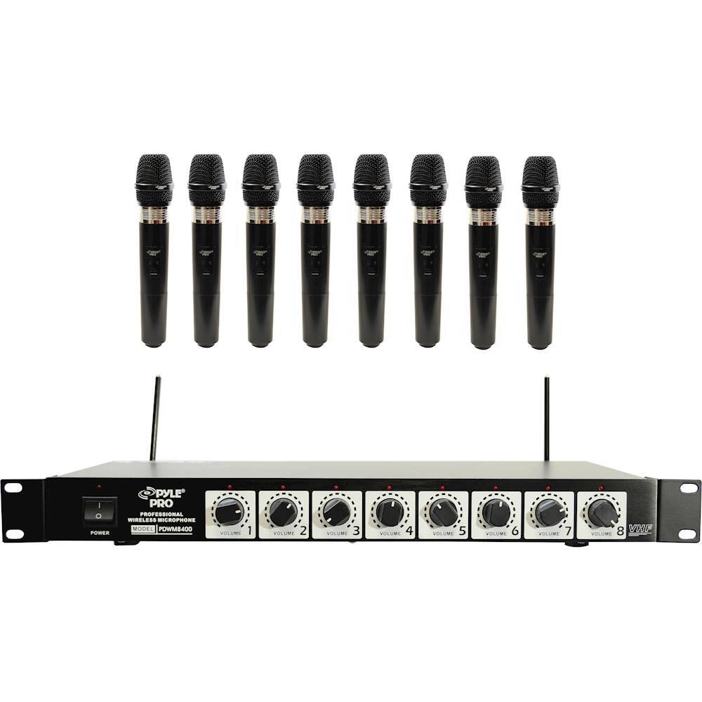 Best Buy PYLE Pro 8Channel VHF Wireless Microphone System PDWM8400